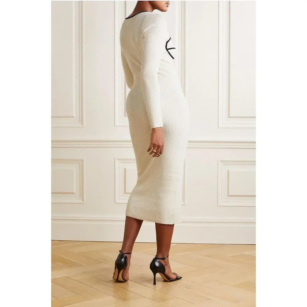 Mara Hoffman + Net Sustain Lucienne Ribbed Organic Cotton-blend Midi Dress XS - Picture 4 of 16